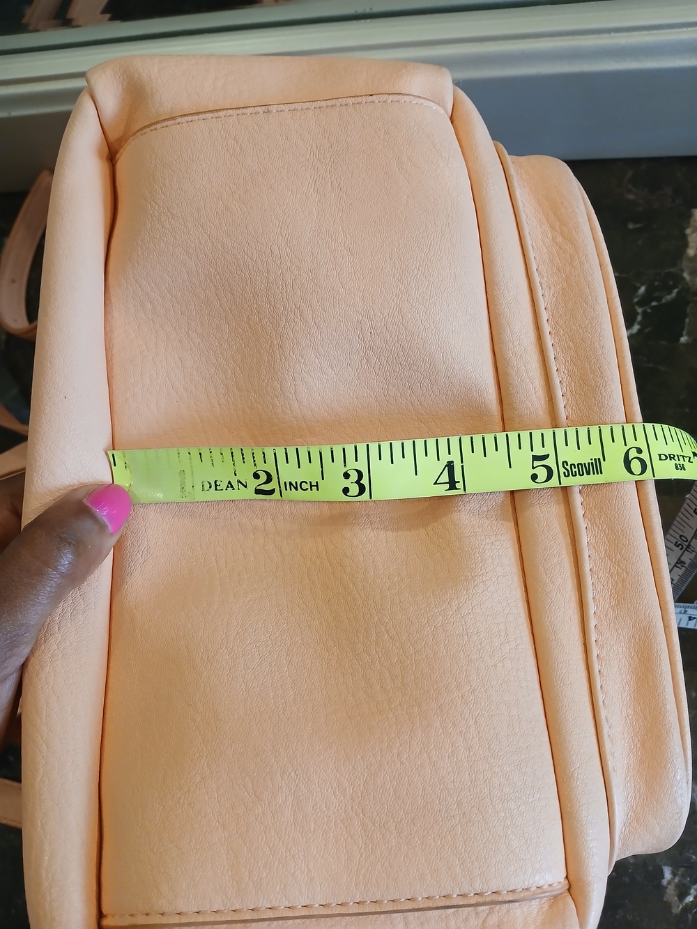 LC Lauren Conrad Peach Faux Leather Mini Backpack - Picture 9 of 16